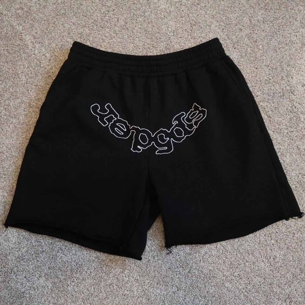 SP5DER Embroidered Sweatshorts - Black - Size Large